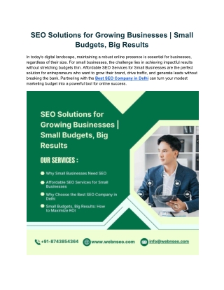 SEO Solutions for Growing Businesses | Small Budgets, Big Results