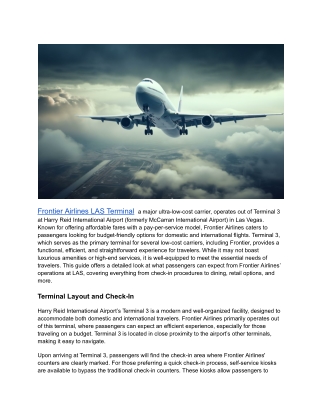 Frontier Airlines LAS Terminal  1-833-563-0186