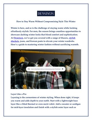 How to Stay Warm Without Compromising Style This Winter