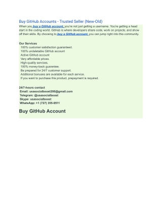 Buy GitHub Account