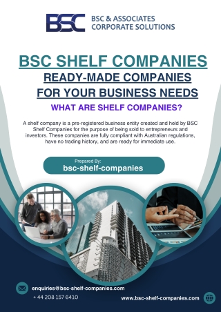 BSC Shelf Companies - Ready Made Companies for Your Business Needs