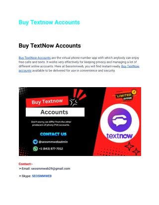 Buy Textnow Accounts