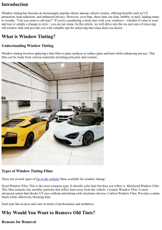 “Can You Remove Old Tints? Tips for a Clean Slate”