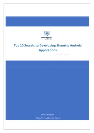 Top 10 Secrets to Developing Stunning Android Applications