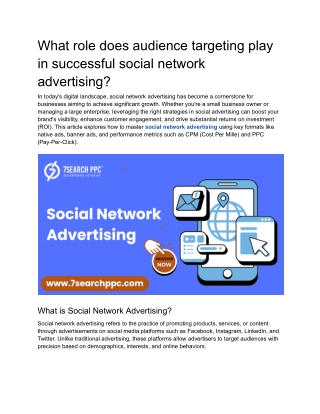 What role does audience targeting play in successful social network advertising
