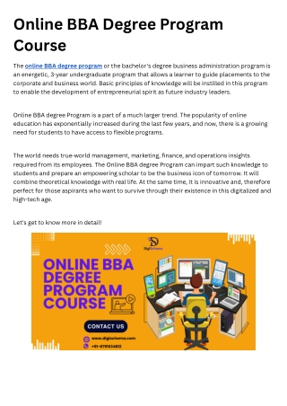 Online BBA Degree Program Course
