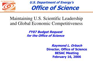 Maintaining U.S. Scientific Leadership and Global Economic Competitiveness
