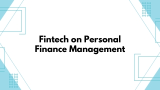 Fintech on Personal Finance Management