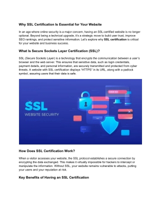 Why SSL Certification Is Essential for Your Website