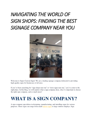 NAVIGATING THE WORLD OF SIGN SHOPS FINDING THE BEST SIGNAGE COMPANY NEAR YOU