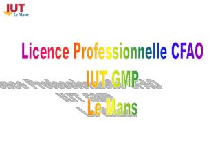 Licence Professionnelle CFAO IUT GMP Le Mans
