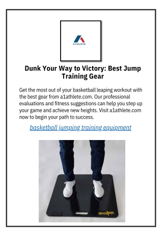 Dunk Your Way to Victory Best Jump Training Gear