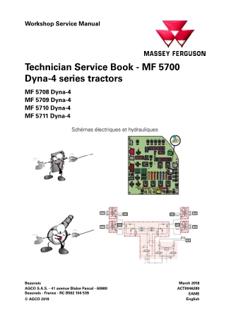 Massey Ferguson MF5700 Dyna-4 Series Tractors Technician Service Repair Manual Instant Download (Part No. ACT0046280)
