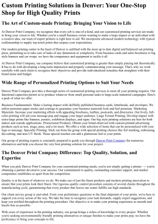 Denver Print Company