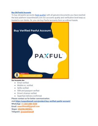 Buy Verified Paxful Account Aged, PVA & Cheap