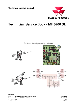 Massey Ferguson MF5700SL Series Technician Service Repair Manual Instant Download (Part No. ACT002158A)