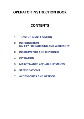 Massey Ferguson MF6200 Series (MF6235  MF6245  MF6255  MF6260  MF6265  MF6270  MF6280  MF6290) Tractor Operator Manual I