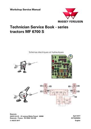 Massey Ferguson MF6700S Series Tractors Technician Service Repair Manual Instant Download (Part No. ACT002565A)