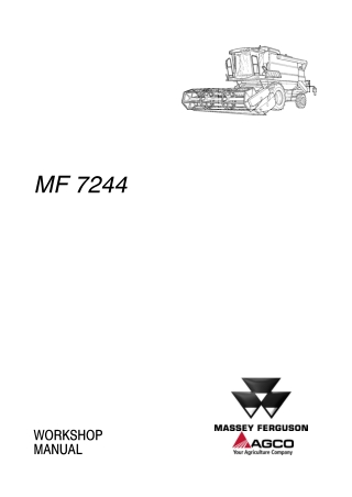 Massey Ferguson MF7244 Combine Service Repair Manual Instant Download (Part No. 327326010)