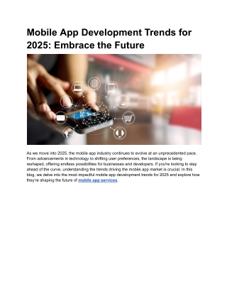 Mobile App Development Trends for 2025