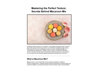 Mastering the Perfect Texture_ Secrets Behind Macaroon Mix