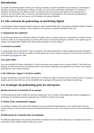 Le rôle croissant du podcasting en marketing digital