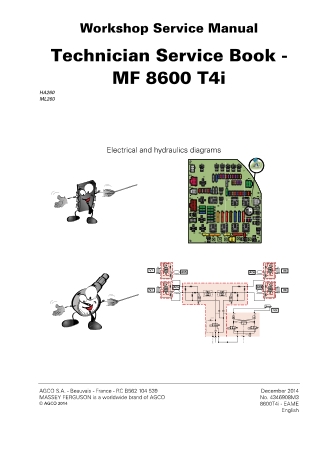 Massey Ferguson MF8600 T4i Series Tractors Technician Service Repair Manual Instant Download (Part No. 4346908M3)