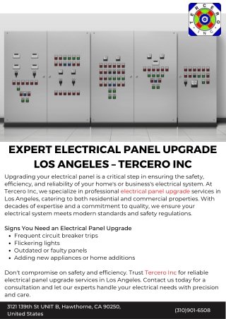 Expert Electrical Panel Upgrade Los Angeles – Tercero Inc
