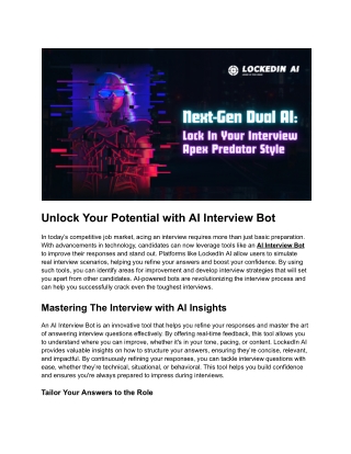 Unlock Your Potential with AI Interview Bot