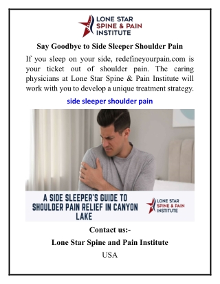 Say Goodbye to Side Sleeper Shoulder Pain