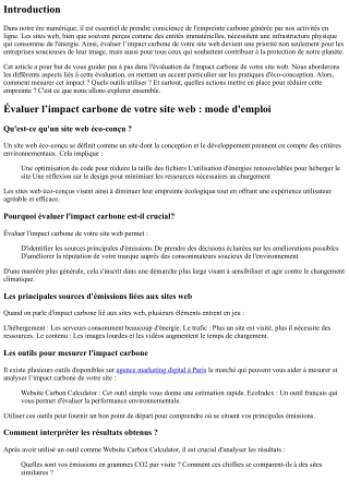 Évaluer l’impact carbone de votre site web : mode d'emploi