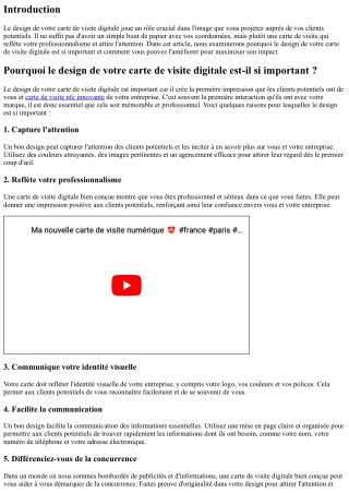 Pourquoi le design de votre carte de visite digitale est-il si important ?