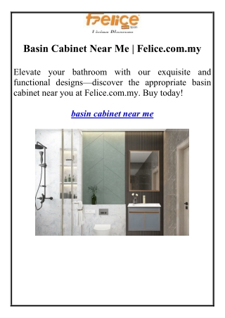 Basin Cabinet Near Me | Felice.com.my