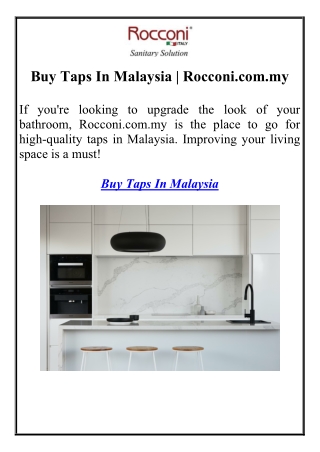 Buy Taps In Malaysia | Rocconi.com.my