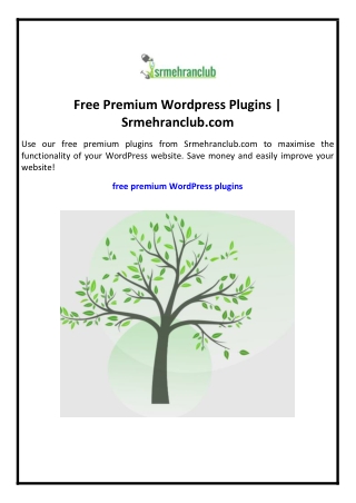 Free Premium Wordpress Plugins | Srmehranclub.com