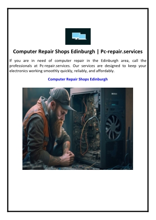 Computer Repair Shops Edinburgh | Pc-repair.services