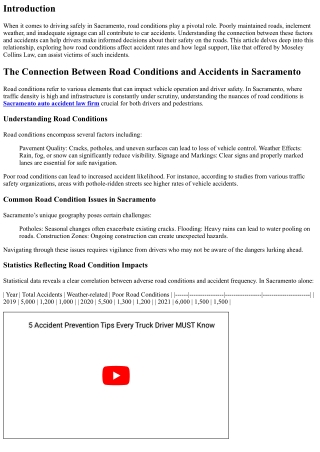 The Connection Between Road Conditions and Accidents in Sacramento