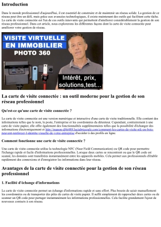 Comment la carte de visite connectée améliore-t-elle la gestion de son réseau pr