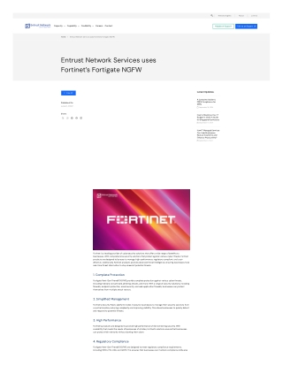 Entrust Network Services uses Fortinet’s Fortigate NGFW