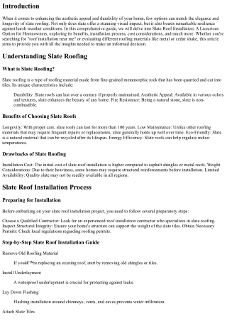 Slate Roof Installation: A Luxurious Option for Homeowners