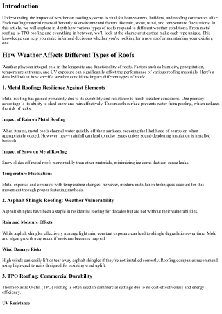 “How Weather Affects Different Types of Roofs”