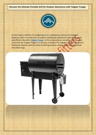 Discover The Ultimate Portable Grill for Outdoor Adventures with Tailgate Traeger