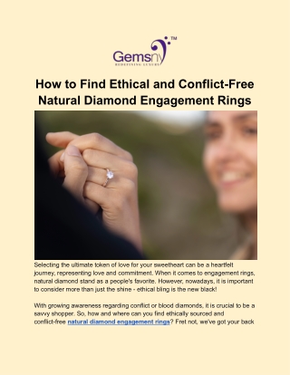 How to Find Ethical and Conflict-Free Natural Diamond Engagement Rings