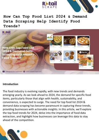 How Can Top Food List 2024 & Demand Data Scraping Help Identify Food Trends ppt