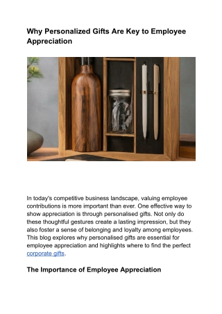 Why Personalized Gifts Are Key to Employee Appreciation