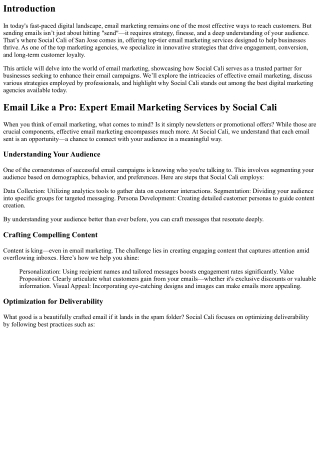Email Like a Pro: Expert Email Marketing Services by Social Cali