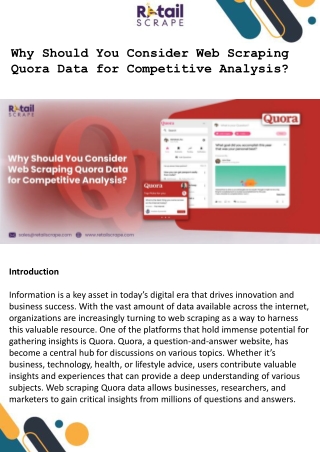 Why Should You Consider Web Scraping Quora Data for Competitive Analysis ppt