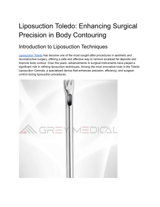 Liposuction Toledo_ Enhancing Surgical Precision in Body Contouring