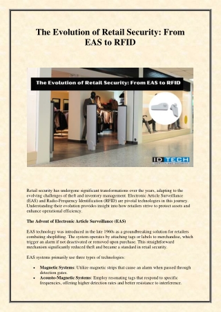 The Evolution of Retail Security From EAS to RFID