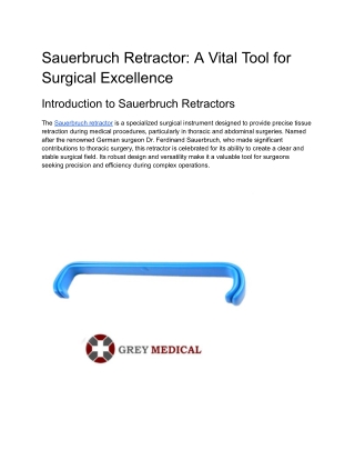 Sauerbruch Retractor_ A Vital Tool for Surgical Excellence